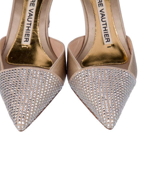 Alexandre Vauthier Satin Crystal Embellishments D'Orsay Pumps
