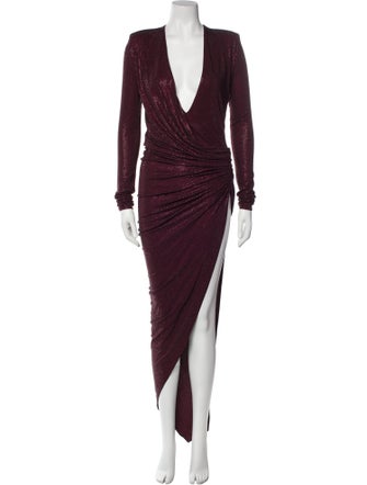 Alexandre Vauthier Plunge Neckline Long Dress