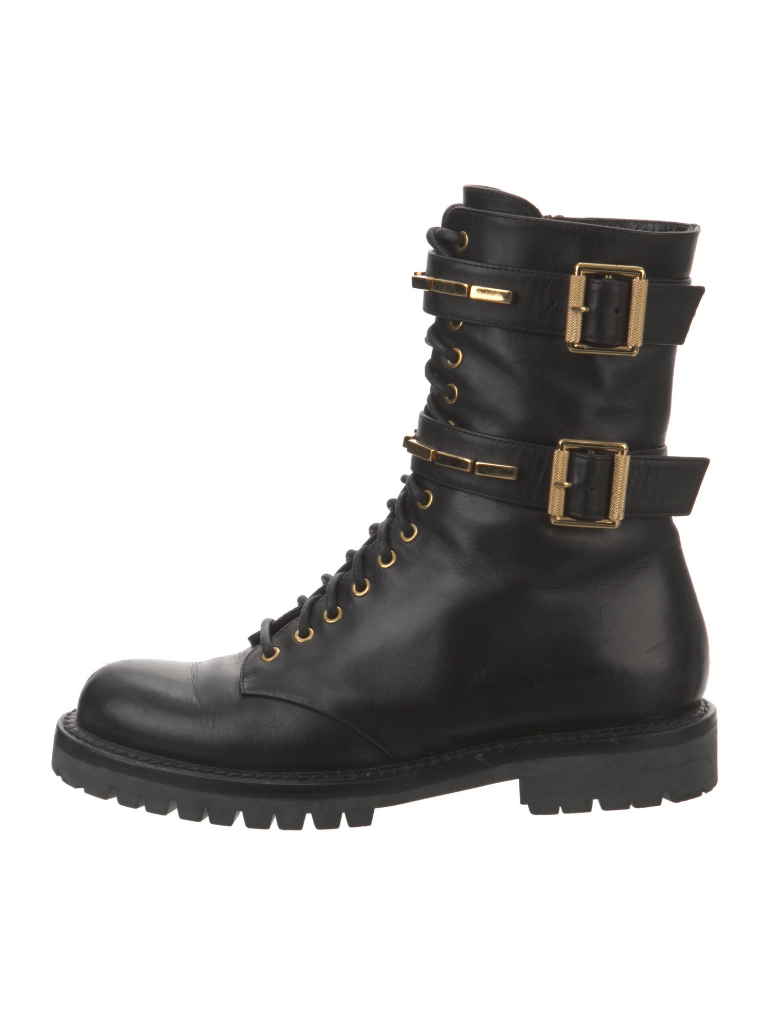 Alexandre Vauthier Leather Combat Boots