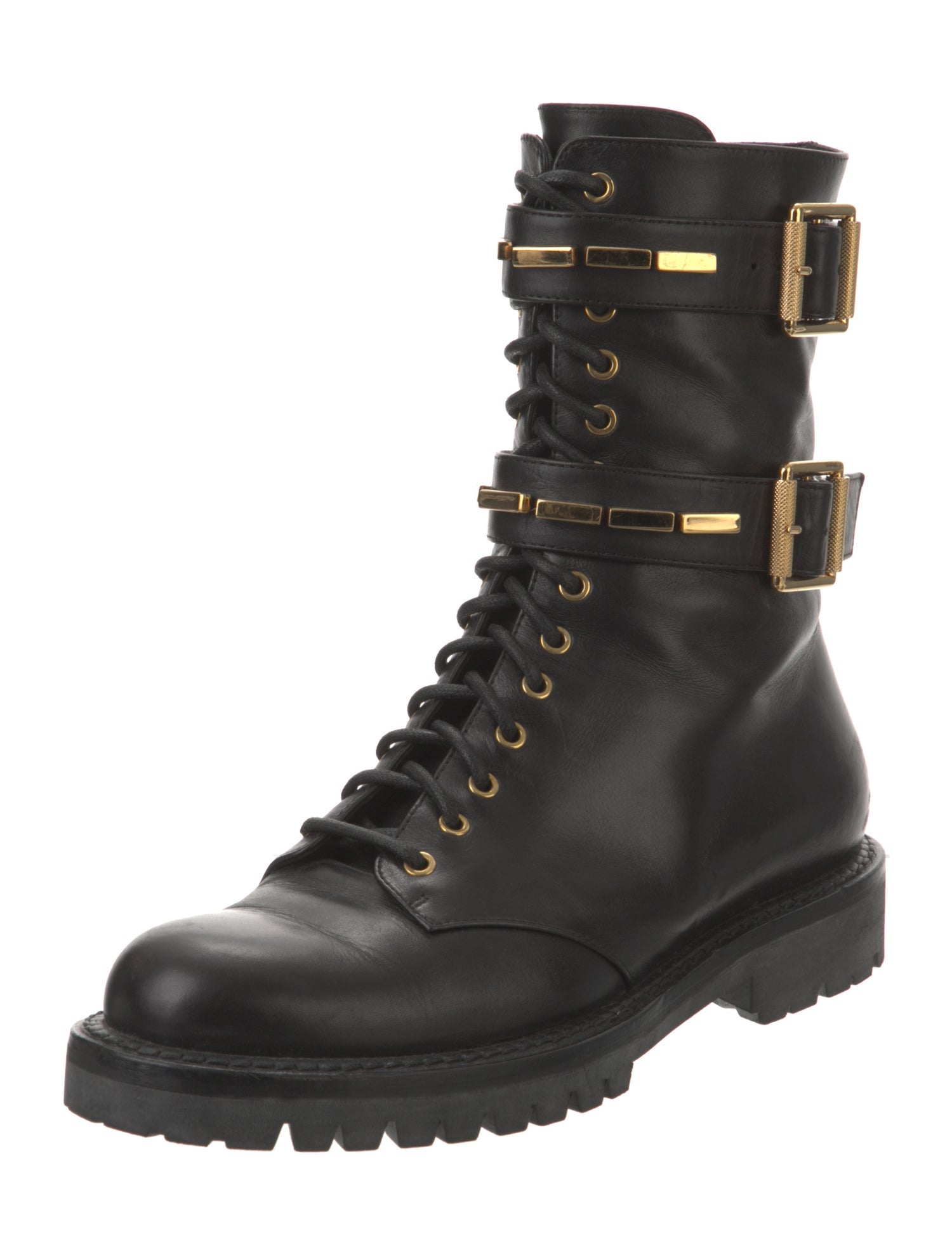 Alexandre Vauthier Leather Combat Boots
