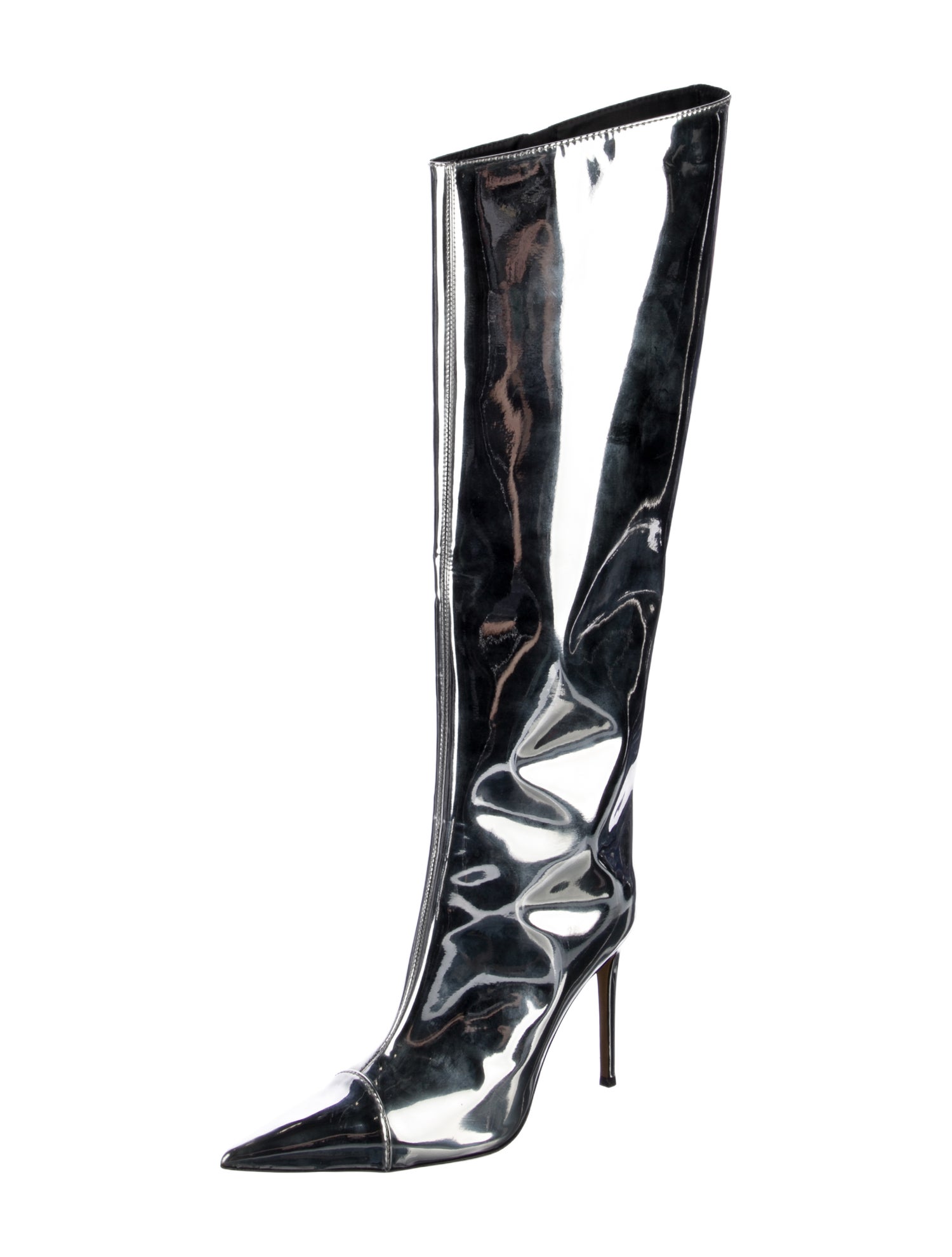 Alexandre Vauthier Patent Leather Lace-Up Boots