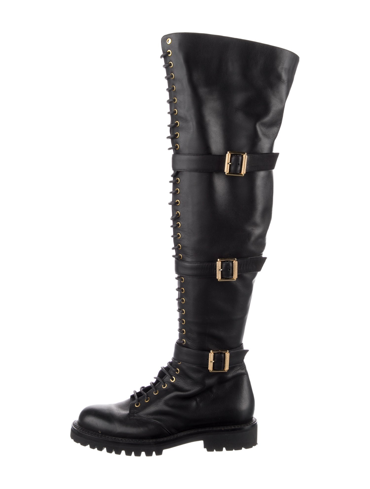 Alexandre Vauthier Leather Combat Boots