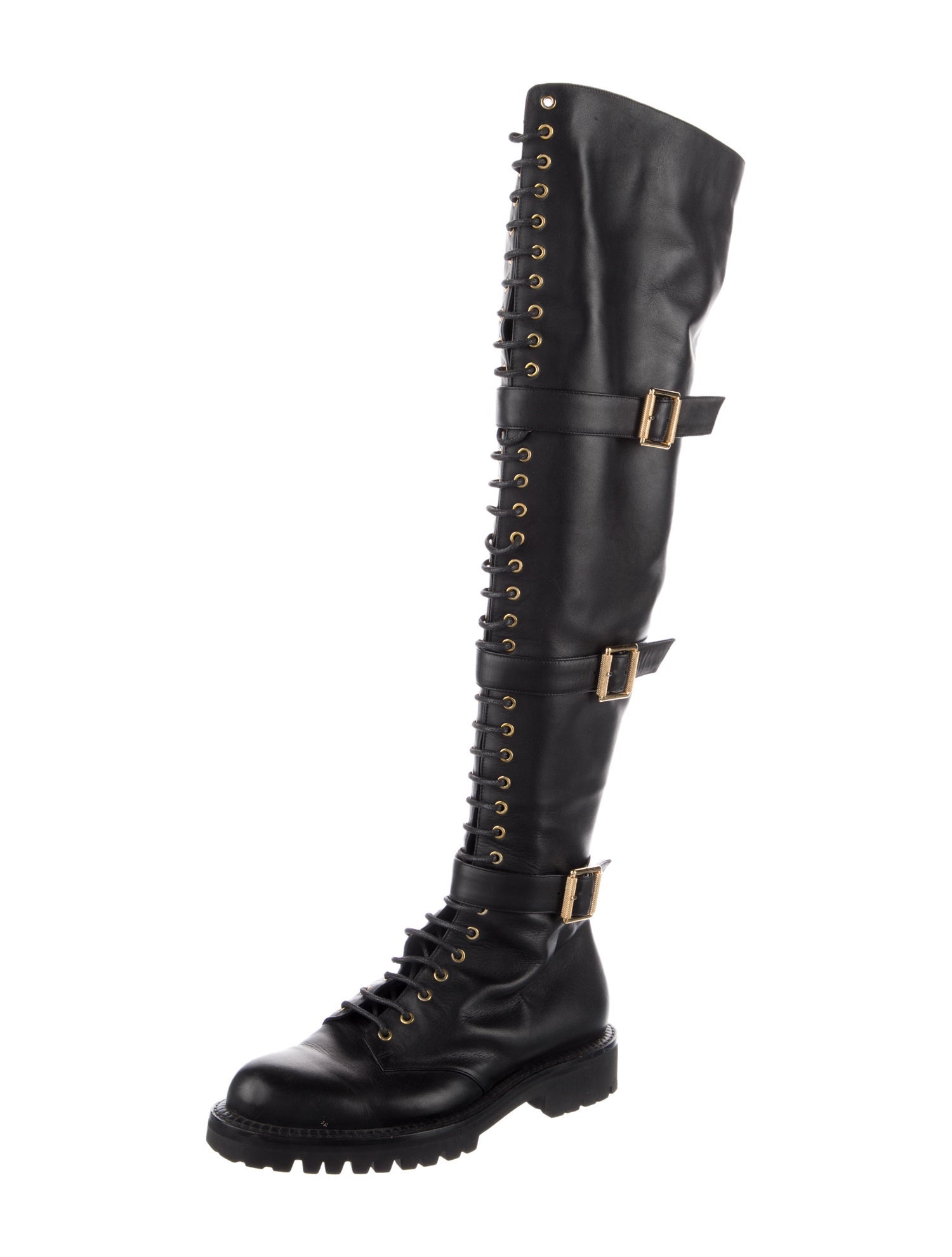 Alexandre Vauthier Leather Combat Boots