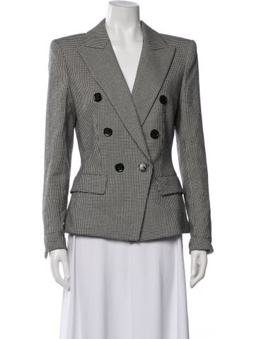 Pre-owned Alexandre Vauthier Houndstooth Print Blazer In Gray
