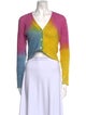 Avant Toi Colorblock Pattern V-Neck Sweater