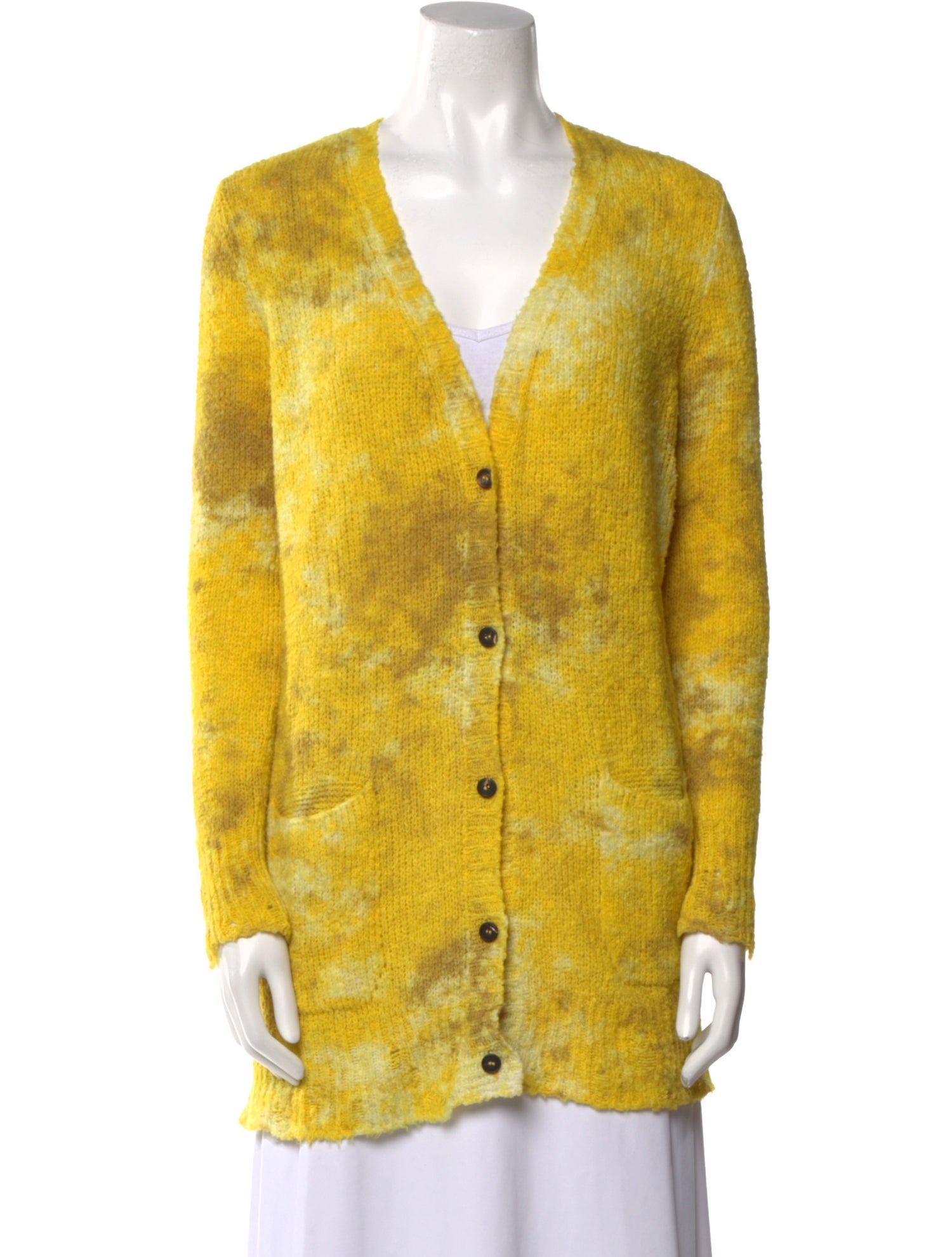 Avant Toi Tie-Dye Print V-Neck Sweater w/ Tags