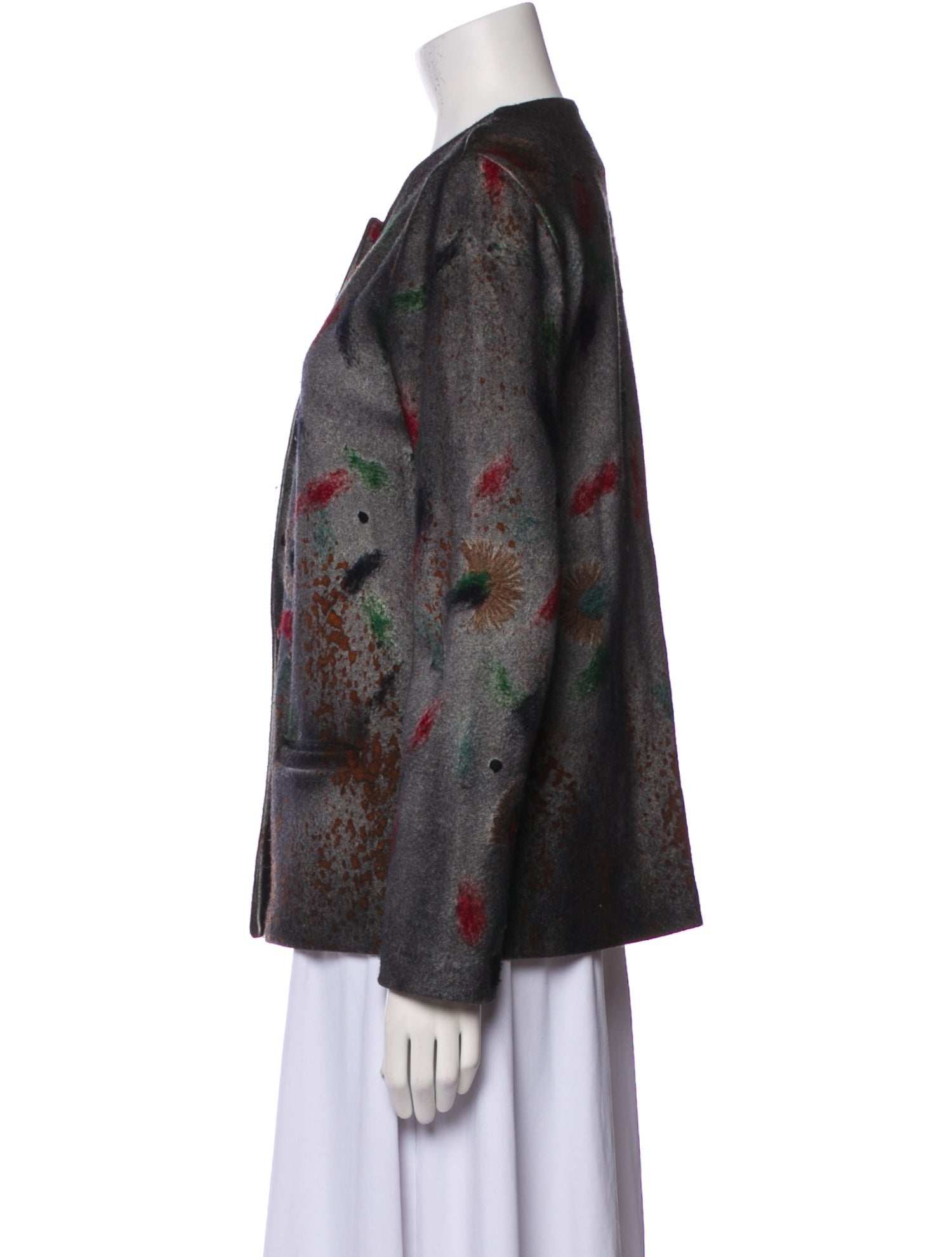 Avant Toi Merino Wool Floral Print Evening Jacket