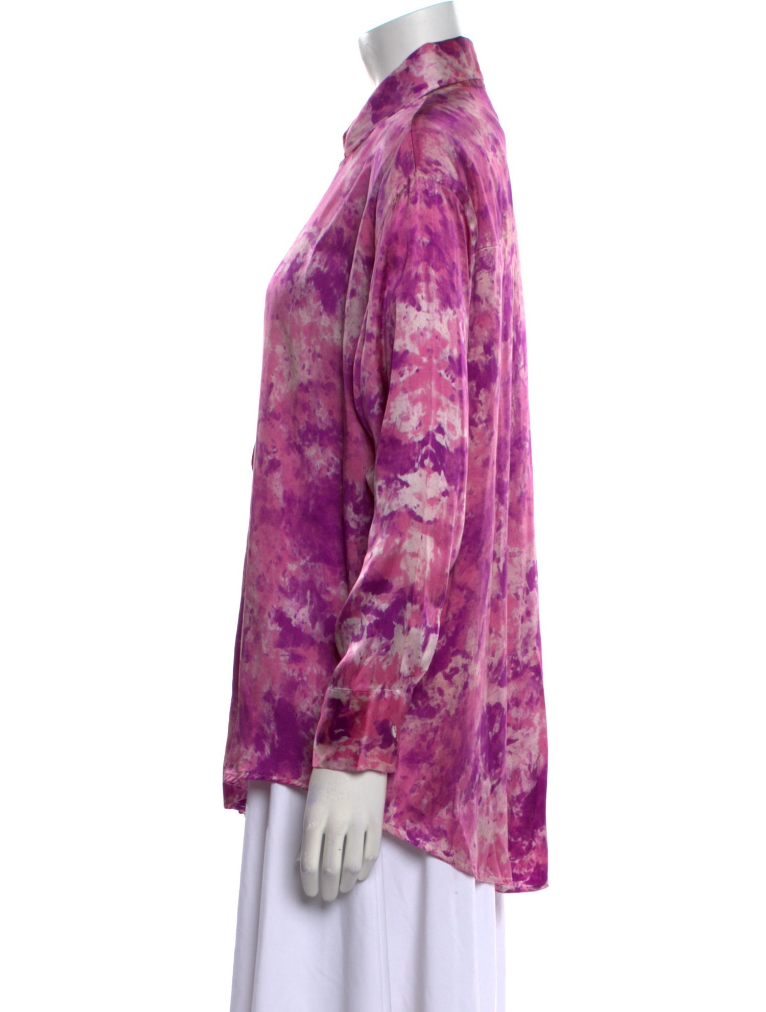 Avant Toi Silk Printed Button-Up Top w/ Tags