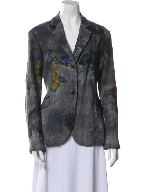 Avant Toi Linen Floral Print Blazer
