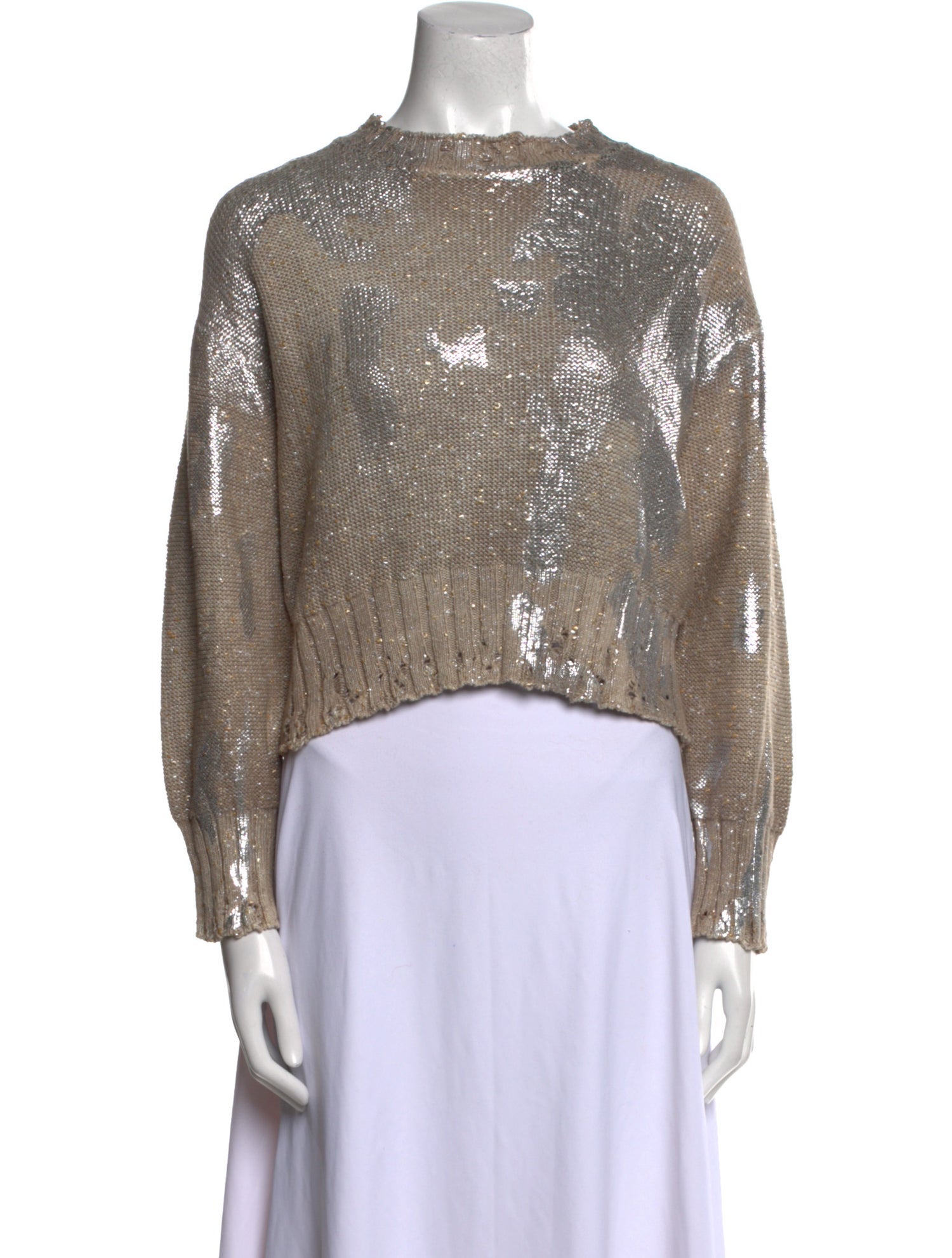 Avant Toi Distressed Mock Neck Sweater