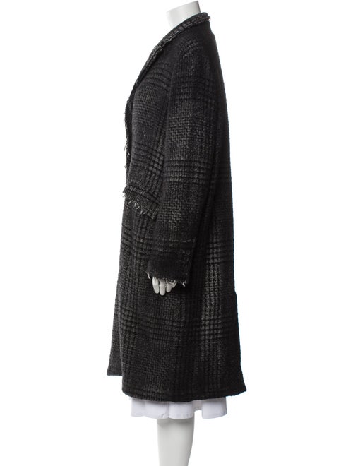 Avant Toi Wool Tweed Pattern Faux Fur Coat