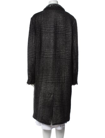 Avant Toi Wool Tweed Pattern Faux Fur Coat