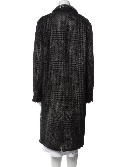 Avant Toi Wool Tweed Pattern Faux Fur Coat