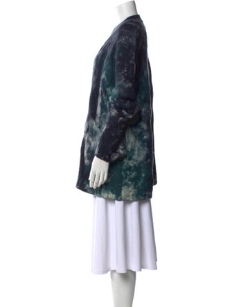 Avant Toi Tie-Dye Print V-Neck Sweater