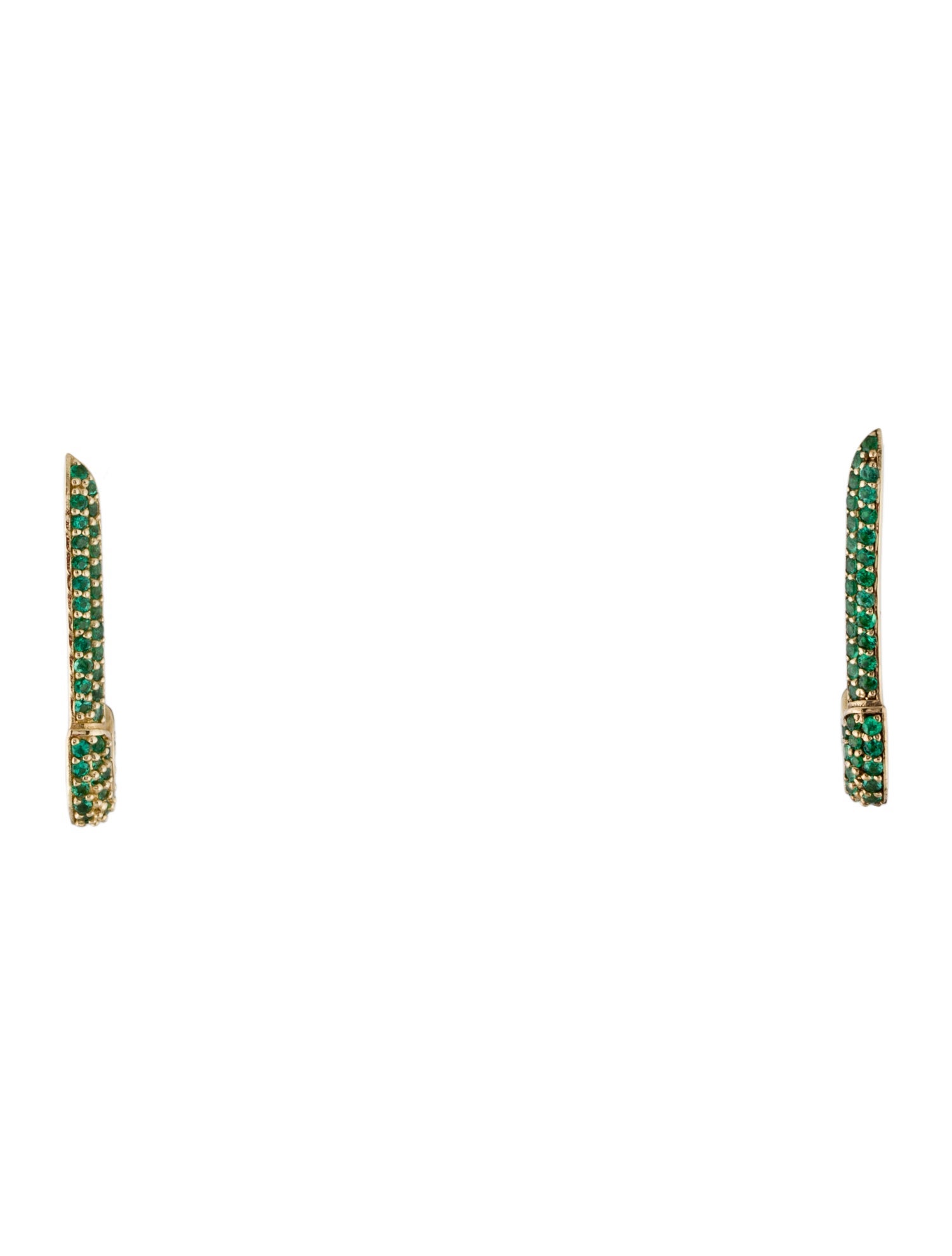 Skyler + Jones 14K Emerald Safety Pin Drop Earrings