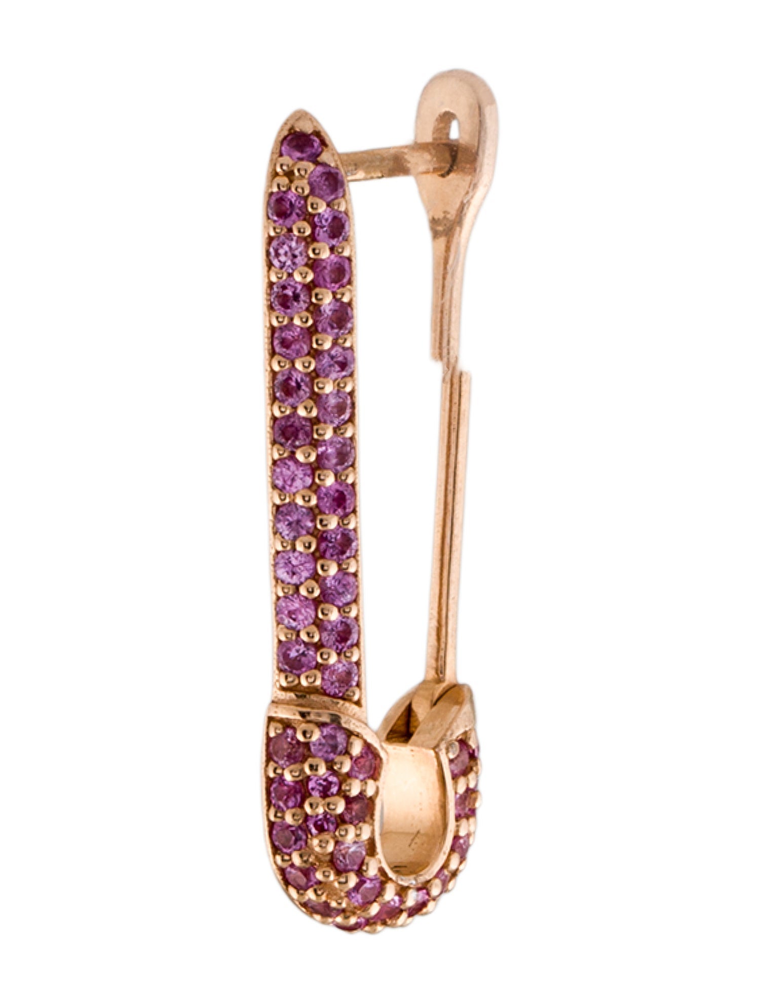 Skyler + Jones 14K Sapphire Safety Pin Single Earring