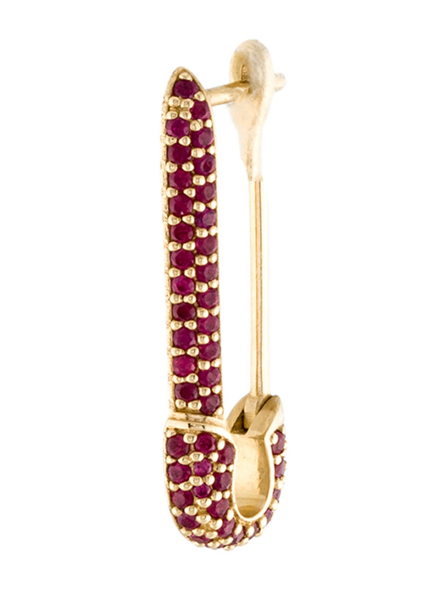 Skyler + Jones 14K Ruby Safety Pin Single Earring