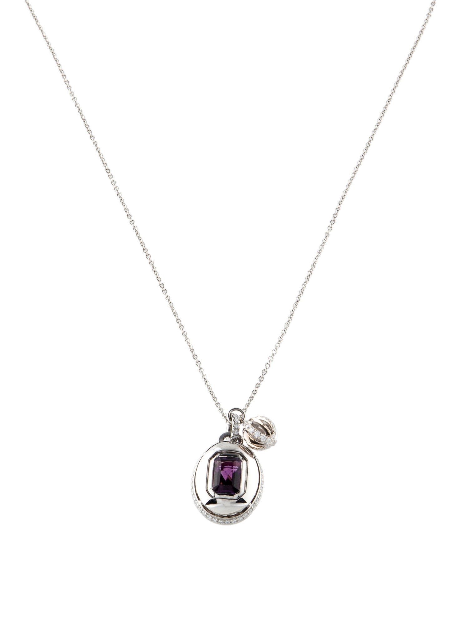 Alexandra Mor Amethyst & Diamond Pendant Necklace