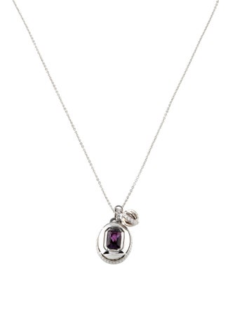 Alexandra Mor Amethyst & Diamond Pendant Necklace