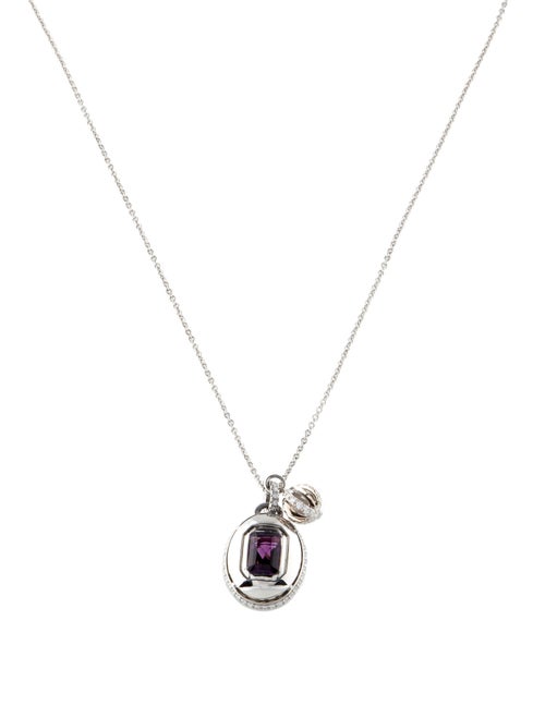 Alexandra Mor Amethyst & Diamond Pendant Necklace