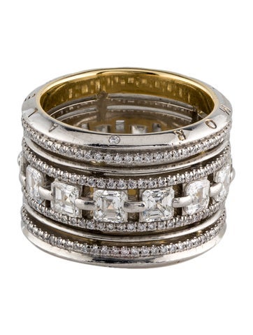 Alexandra Mor Band Platinum Diamond Signature Wide Eternity 8