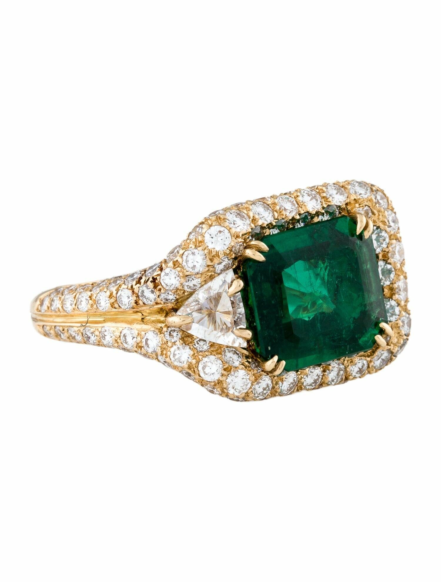 Alexandre Reza 18K 2.75ct Zambian Emerald & Diamond Cocktail Ring