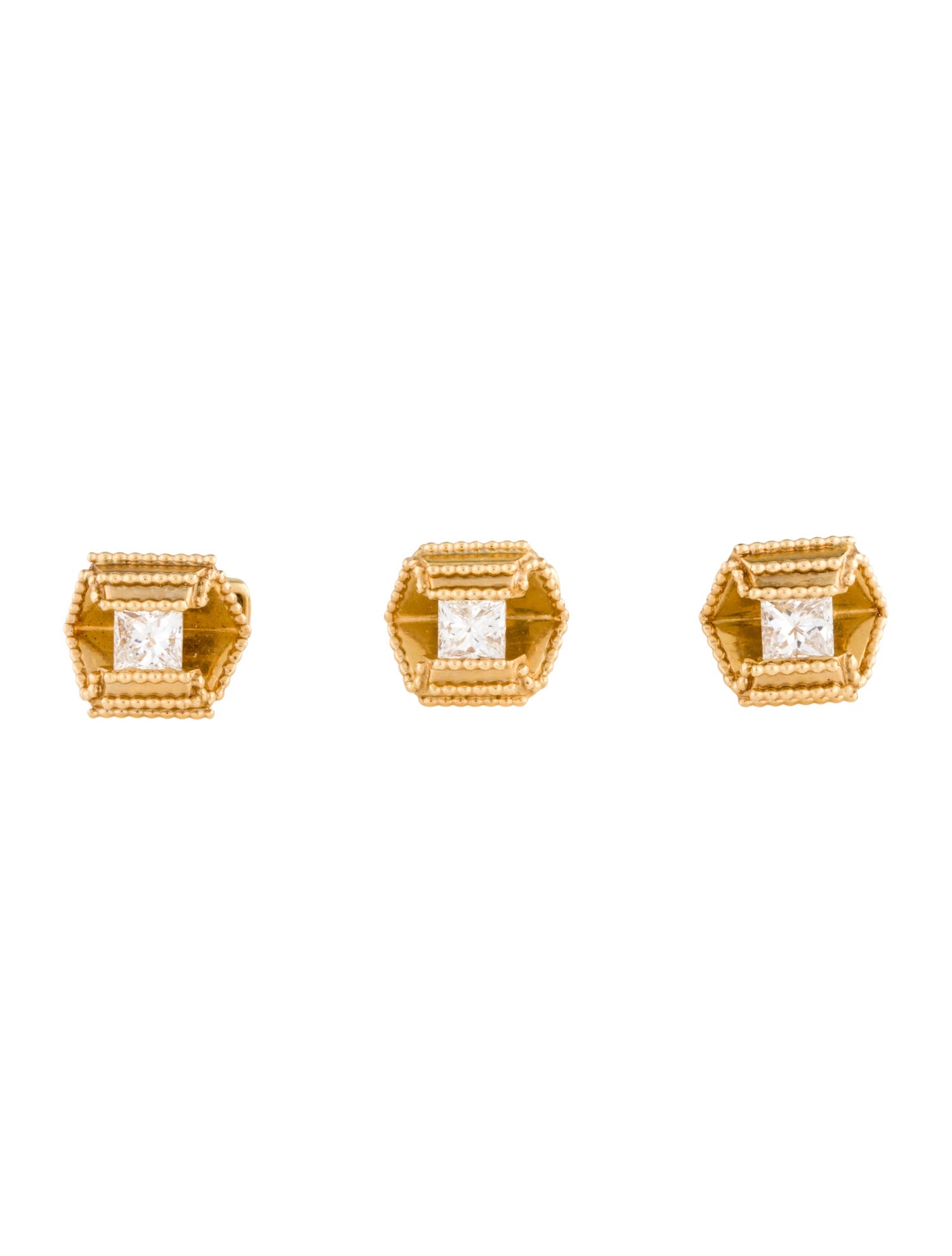 Alexandre Reza 18K Diamond Shirt Stud Set