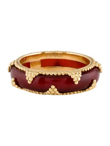 Alexandre Reza Band 18K Carnelian Suze 6.75
