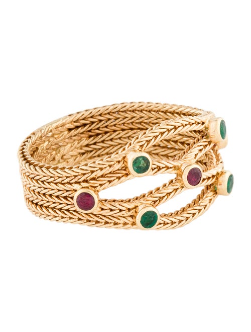 Alexandre Reza 18K Emerald & Ruby Flex Ring