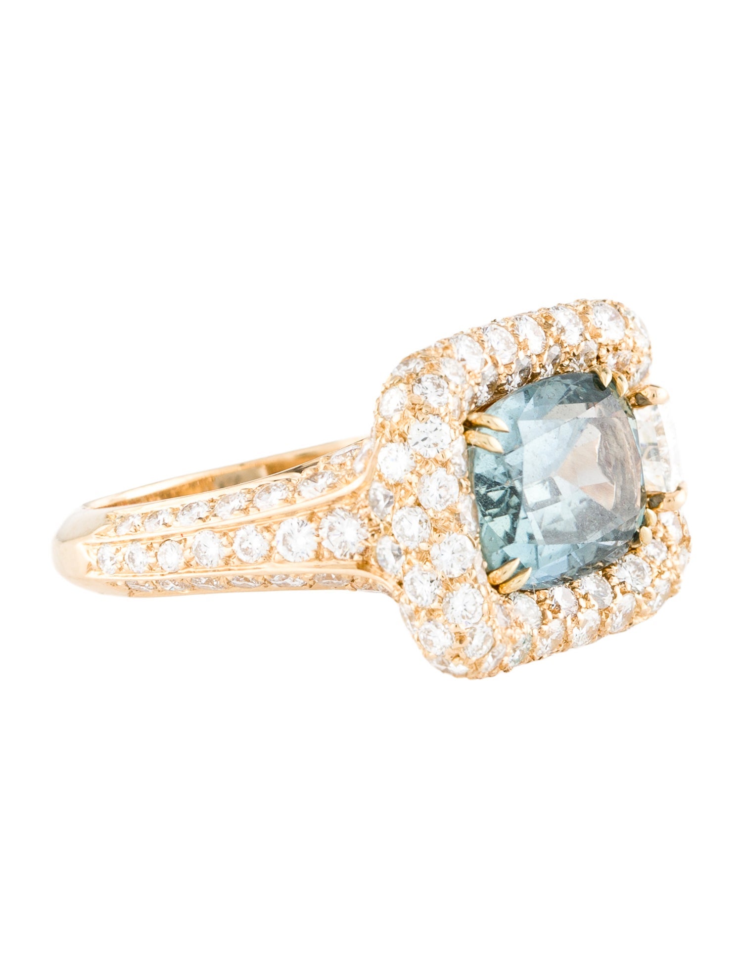 Alexandre Reza 18K 3.79ct Unheated Sapphire & Diamond Cocktail Ring