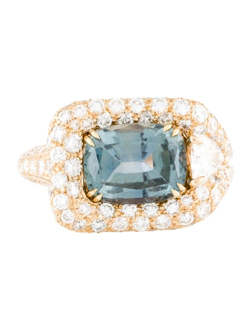 Alexandre Reza 18K 3.79ct Unheated Sapphire & Diamond Cocktail Ring