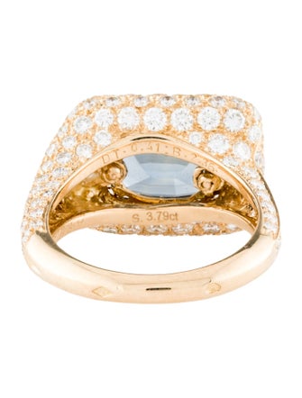 Alexandre Reza 18K 3.79ct Unheated Sapphire & Diamond Cocktail Ring