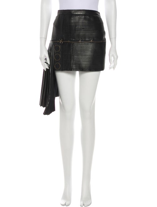 Anthony Vaccarello Pleated Accents Mini Skirt Blac
