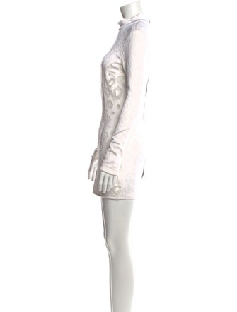 Anthony Vaccarello Lace Pattern Mini Dress