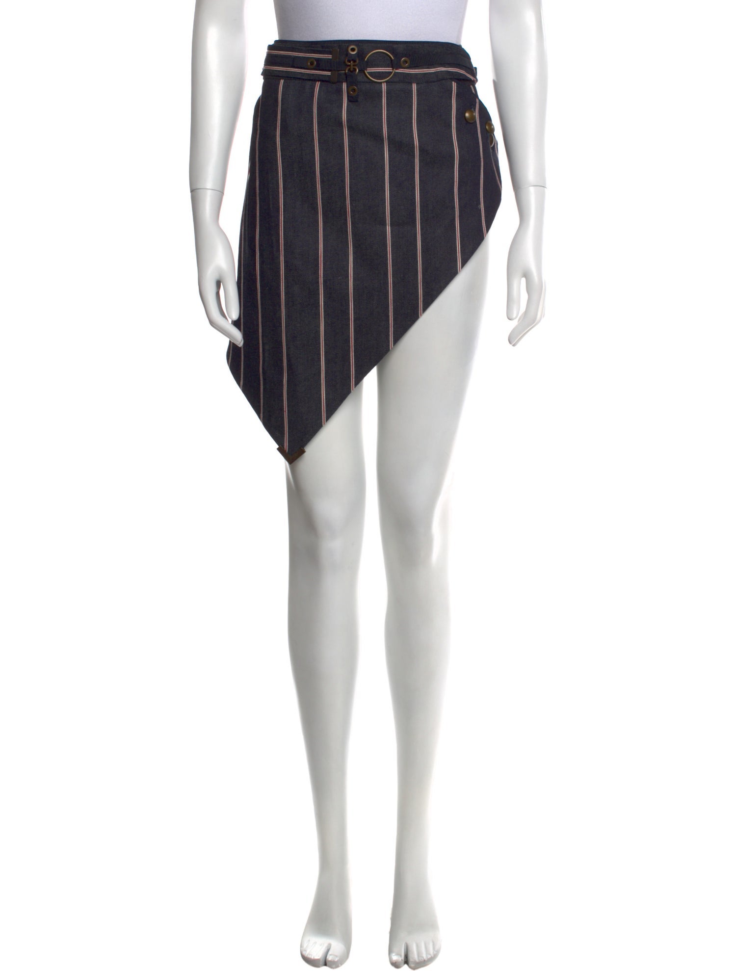 Anthony Vaccarello Striped Knee-Length Skirt