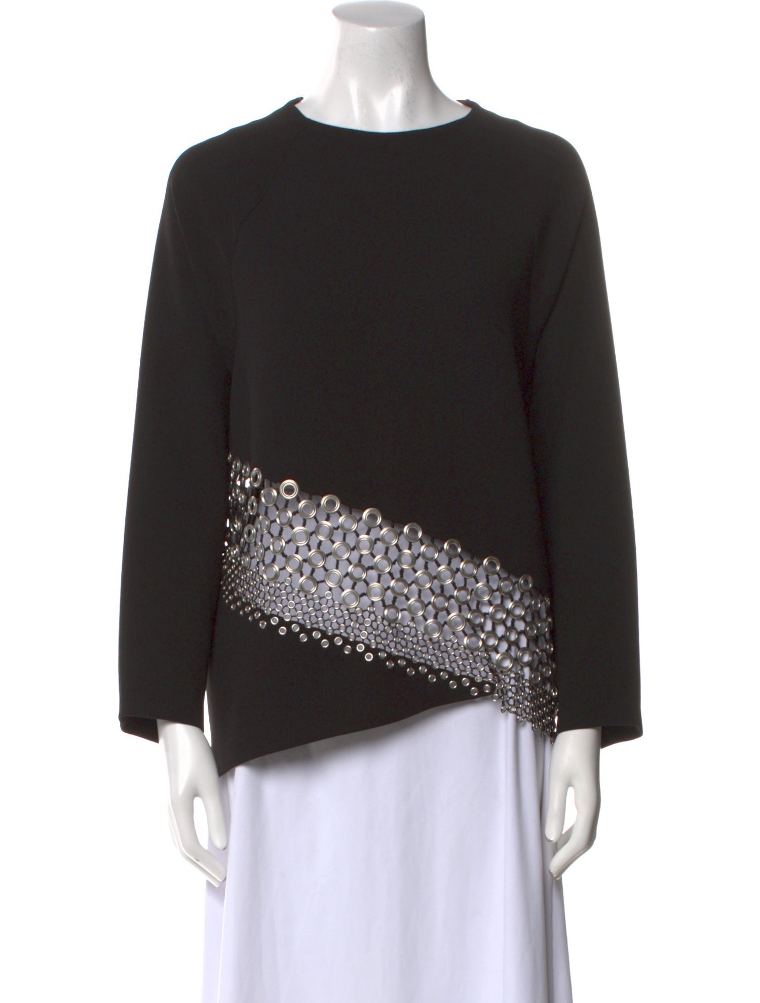 Anthony Vaccarello Crew Neck Three-Quarter Sleeve Sweatshirt