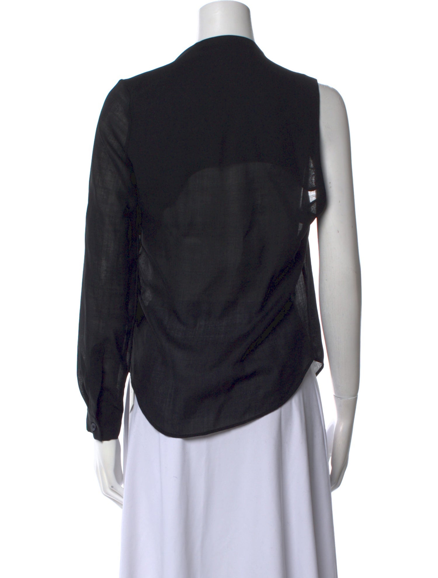 Anthony Vaccarello Wool Cowl Neck Blouse