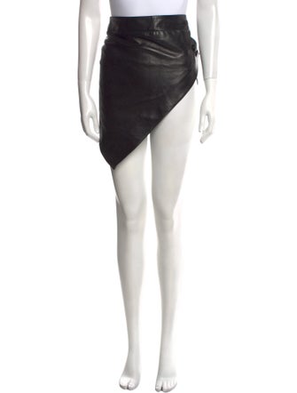 Anthony Vaccarello Lambskin Knee-Length Skirt