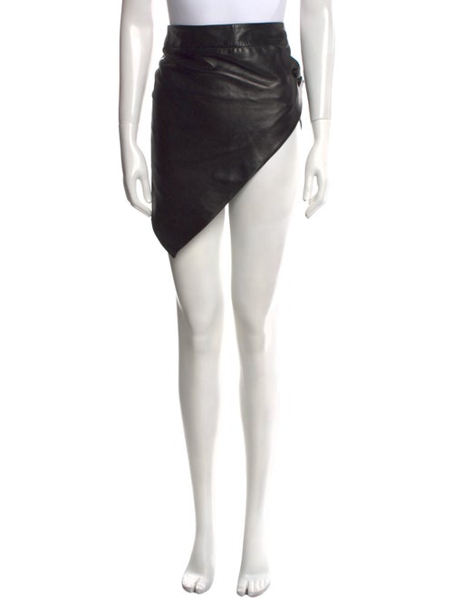 Anthony Vaccarello Lambskin Knee-Length Skirt