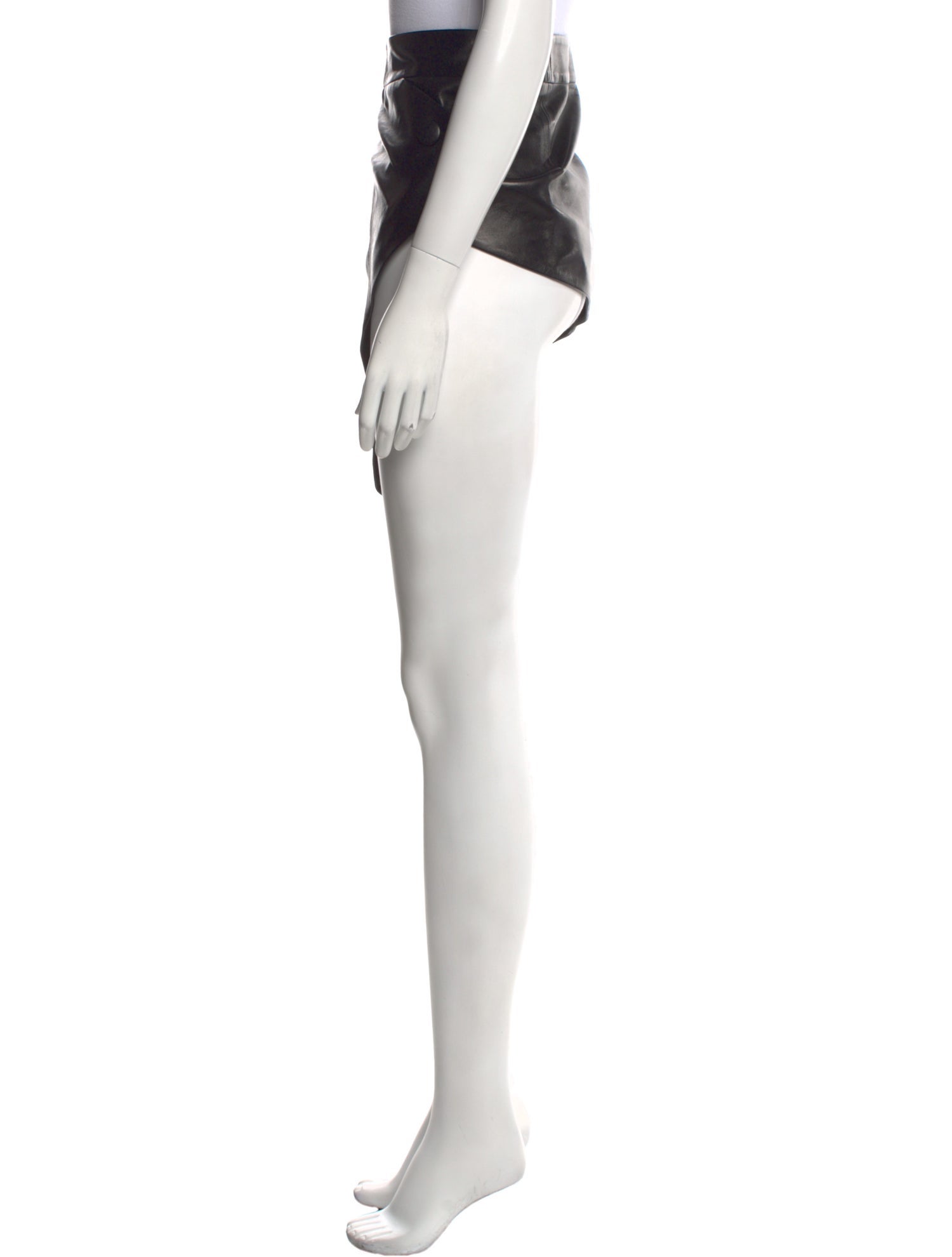 Anthony Vaccarello Lambskin Knee-Length Skirt