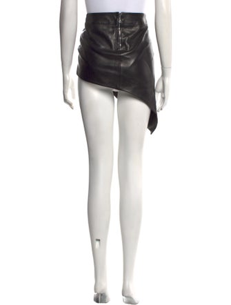 Anthony Vaccarello Lambskin Knee-Length Skirt