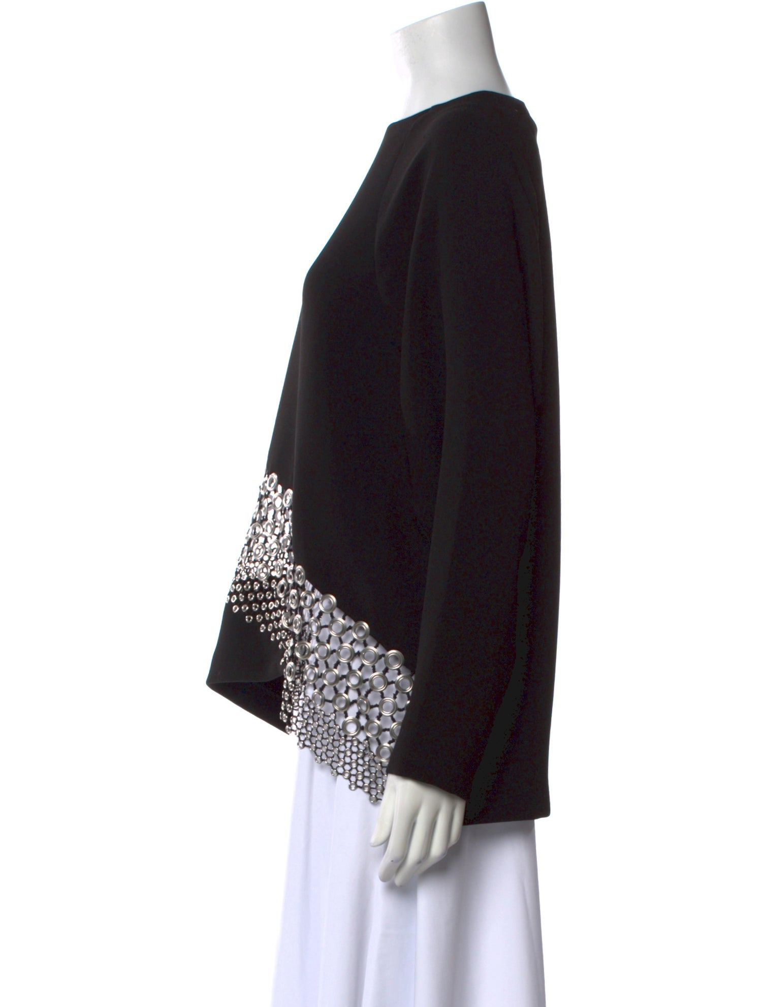 Anthony Vaccarello Bateau Neckline Long Sleeve Top