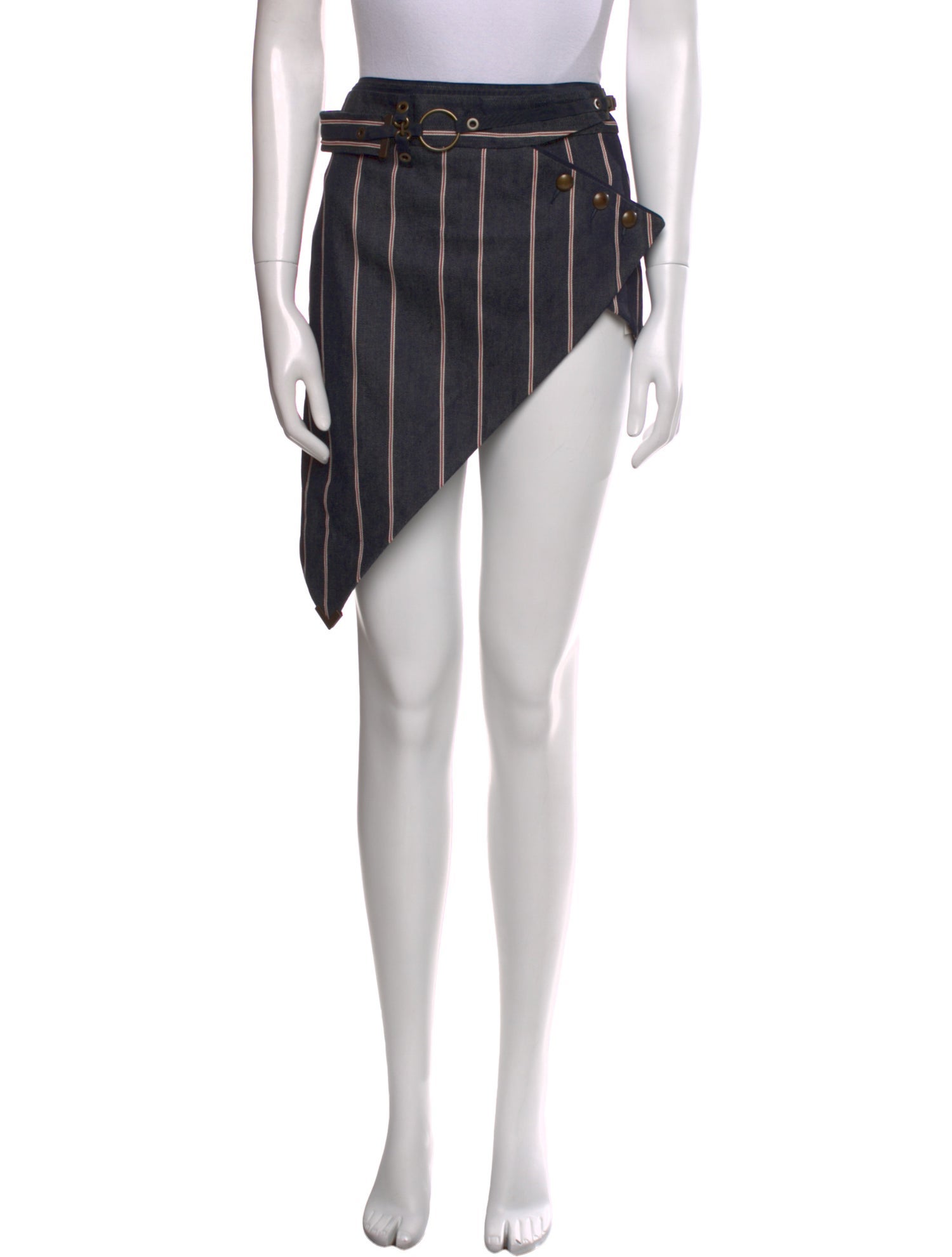 Anthony Vaccarello Striped Knee-Length Skirt
