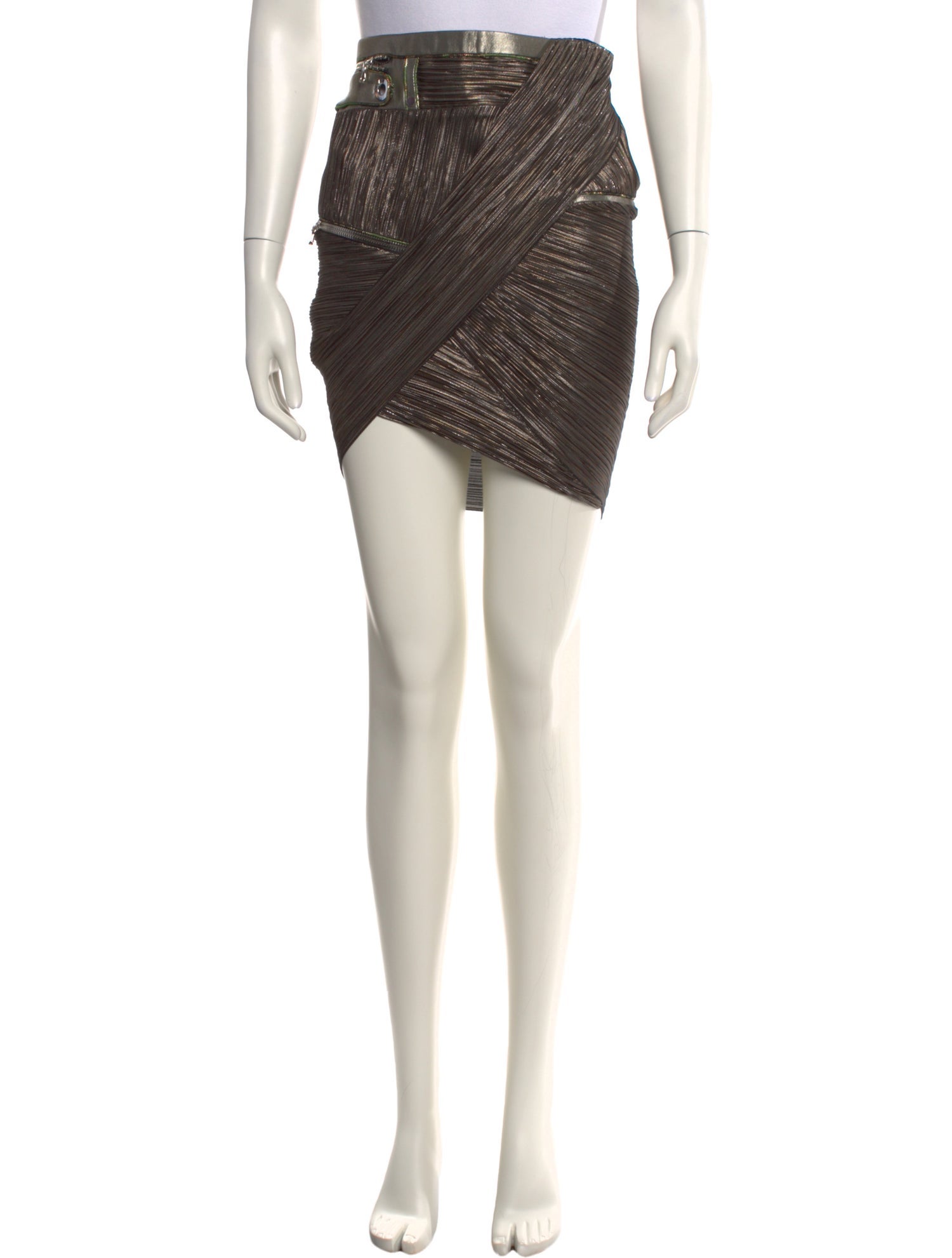Anthony Vaccarello Pleated Accents Mini Skirt