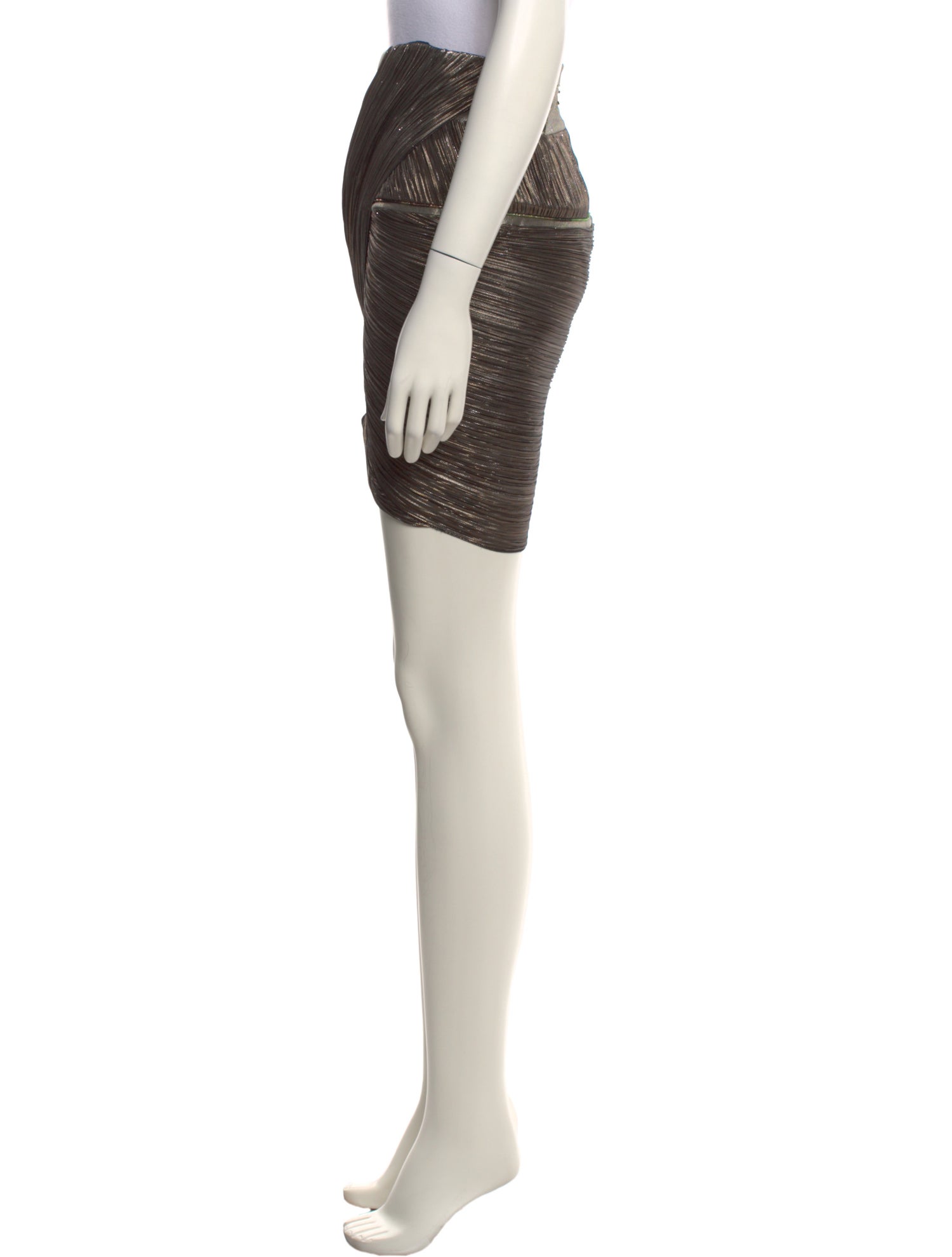 Anthony Vaccarello Pleated Accents Mini Skirt