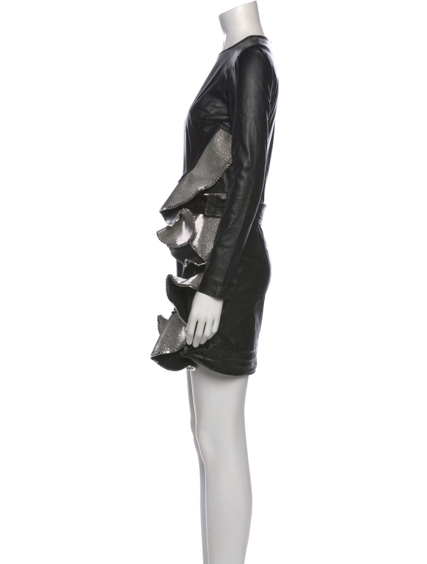 Anthony Vaccarello Lambskin Mini Dress
