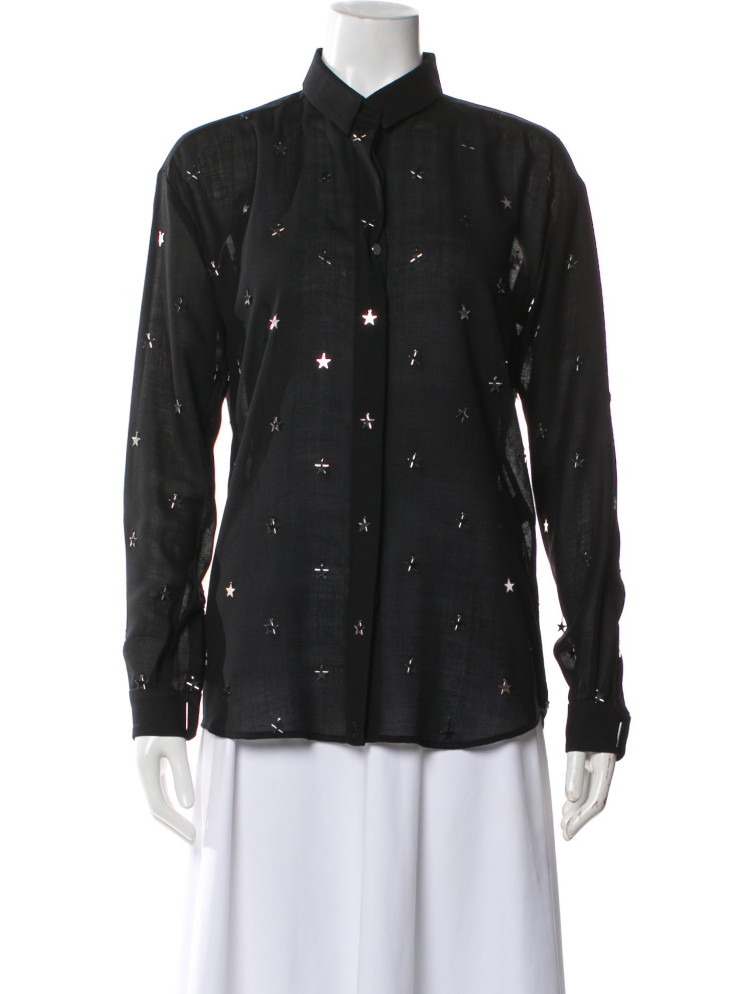 Anthony Vaccarello Virgin Wool Printed Blouse