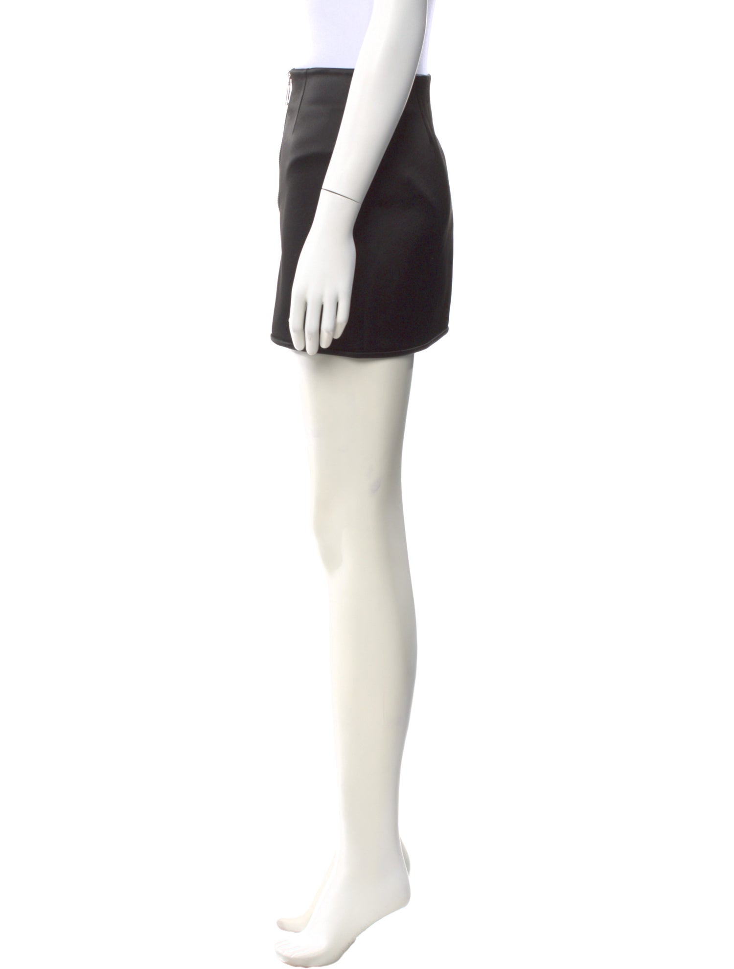 Anthony Vaccarello Leather Trim Embellishment Mini Skirt