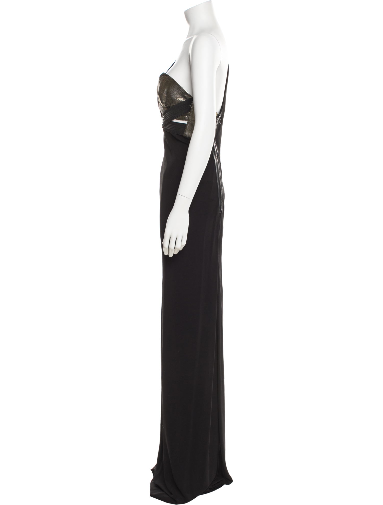 Anthony Vaccarello One-Shoulder Long Dress