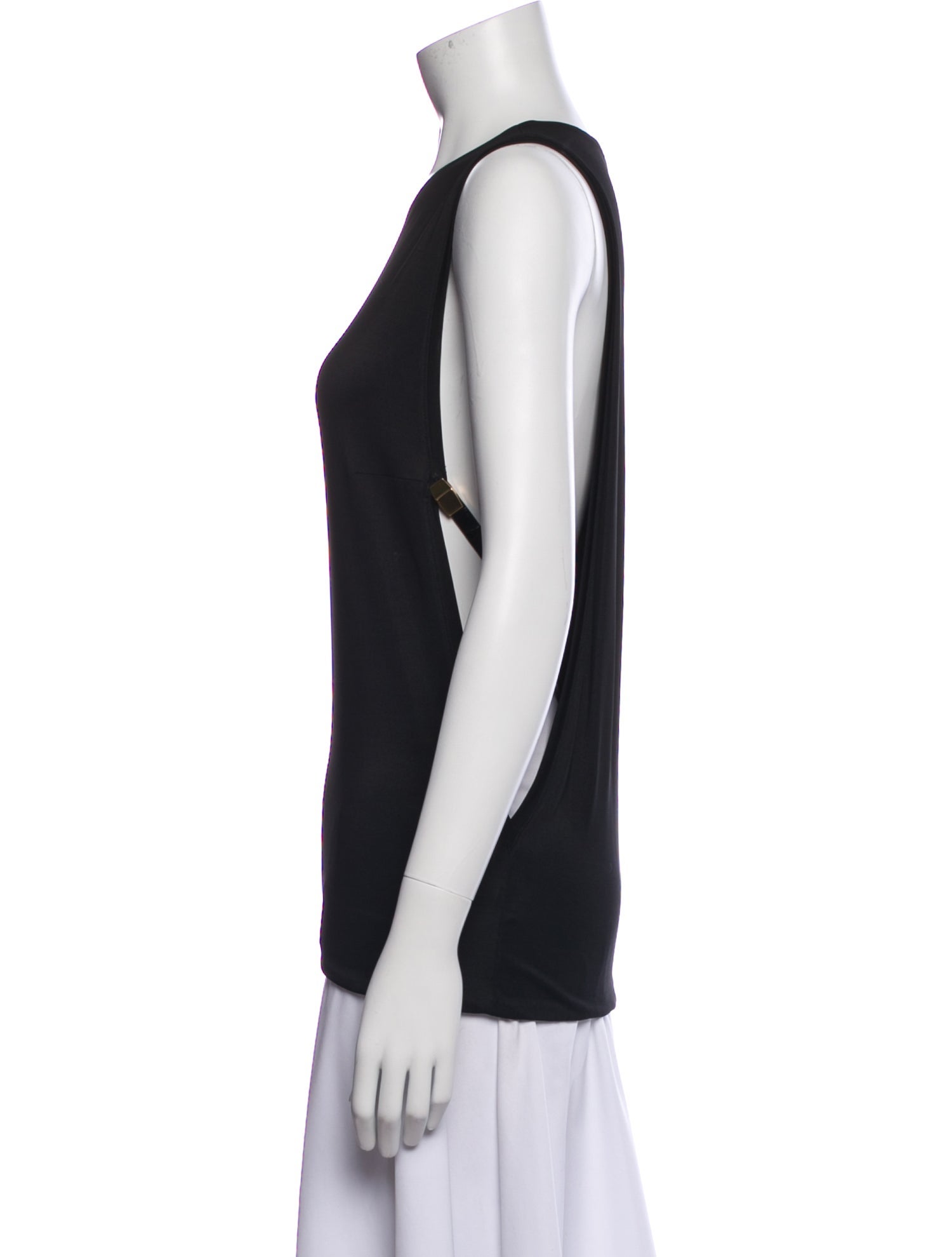 Anthony Vaccarello Crew Neck Sleeveless Top